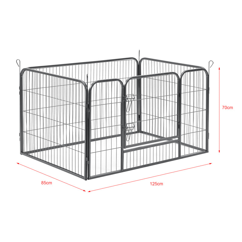 Schizzo in scala Recinto Gabbia per Piccoli Animali in Acciaio con Porta 125 x 85 x 70 cm pro.tec