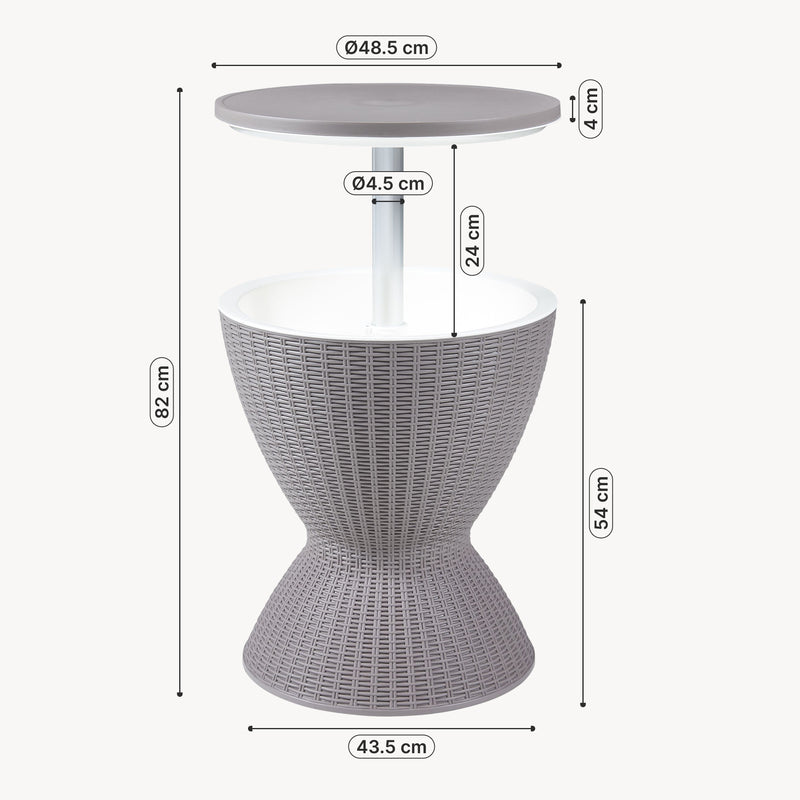 Croquis coté Table glacière Atessa capacité 30 L casa.pro