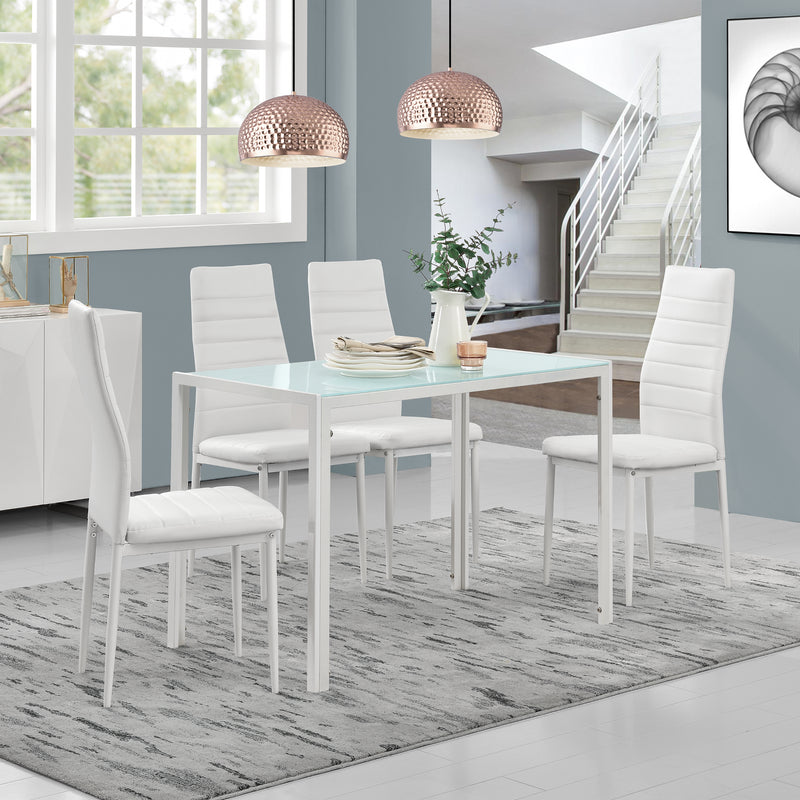 Maßskizze Esstisch Eschede 105x60x75 cm mit Tischplatte aus Glas in versch. Farben en.casa