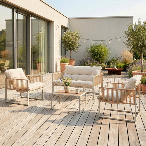 Set Salottino da Giardino Karg di 4 Mobili Tavolino Divano e 2 Poltrone casa.pro