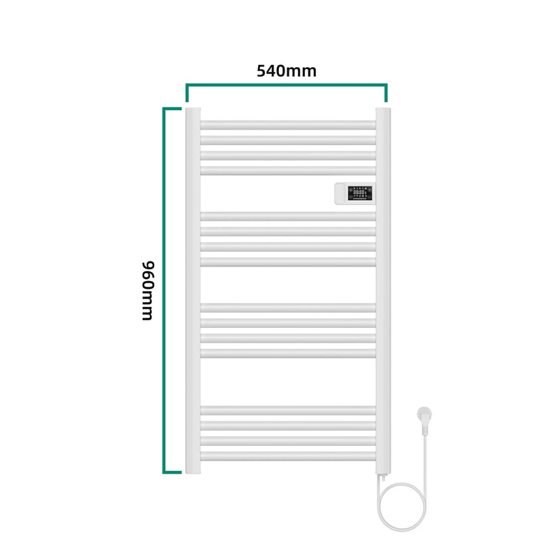 Croquis coté Sèche-serviettes électrique Follo avec radiateur 500W pro.tec