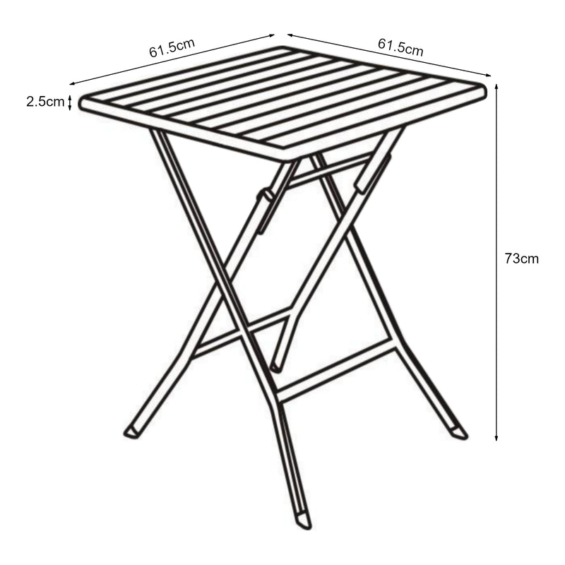 Schizzo in scala Tavolo da Picnic Lillestrøm Pieghevole - Marrone Effetto Legno pro.tec
