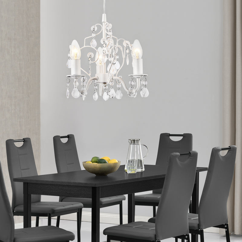 Schizzo in scala Lampada da Soffitto con Cristalli Artificiali Lampadario a Bracci 3 Fonti Luce E14 40W Plafoniera Decorativa - Vari colori - lux.pro
