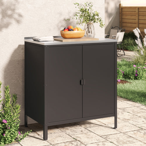 Armoire de jardin Bolognano acier laqué 92 x 80 x 50 cm casa.pro