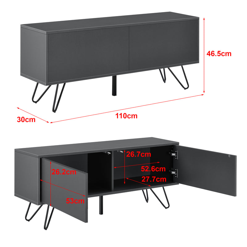 Maßskizze Sideboard Bollebygd 46,5x110x30cm in verschiedenen Farben en.casa