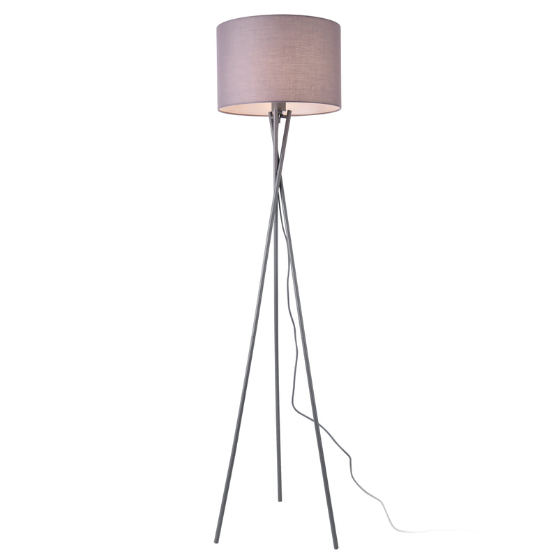 Croquis coté Lampadaire Trépied Grenoble E27 Métal Tissu Hauteur 154 cm lux.pro