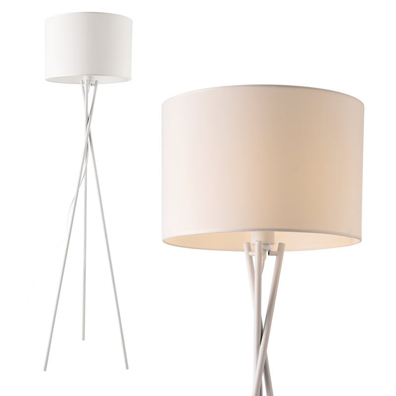 Croquis coté Lampadaire Trépied Grenoble E27 Métal Tissu Hauteur 154 cm lux.pro