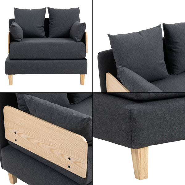 Canapé convertible 1 place Seinlus 81 x 88 x 68 cm [en.casa]