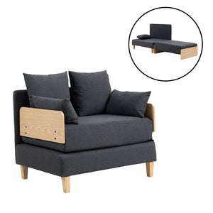 Canapé convertible 1 place Seinlus 81 x 88 x 68 cm [en.casa]