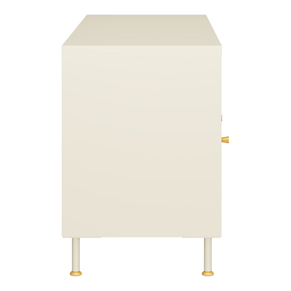 Meuble TV Lindau 120 x 40 x 59 cm blanc crème [en.casa]