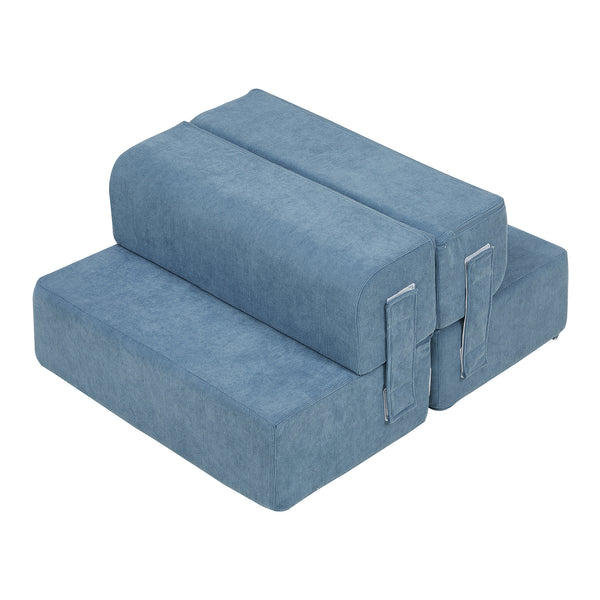 Escalier pour animaux Joelerhatra 45 x 50 x 45 cm bleu [en.casa]