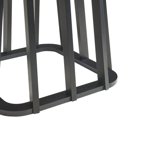 Tavolino Quadrato Burgess da Salotto 51x51x51 cm - Nero/Effeto Noce [en.casa]