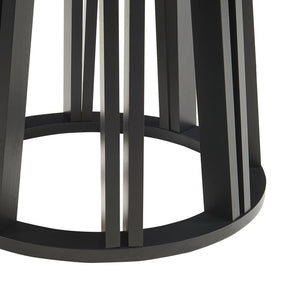 Tavolino Rotondo Burgess da Salotto 51xØ51 cm - Nero/Effeto Noce [en.casa]