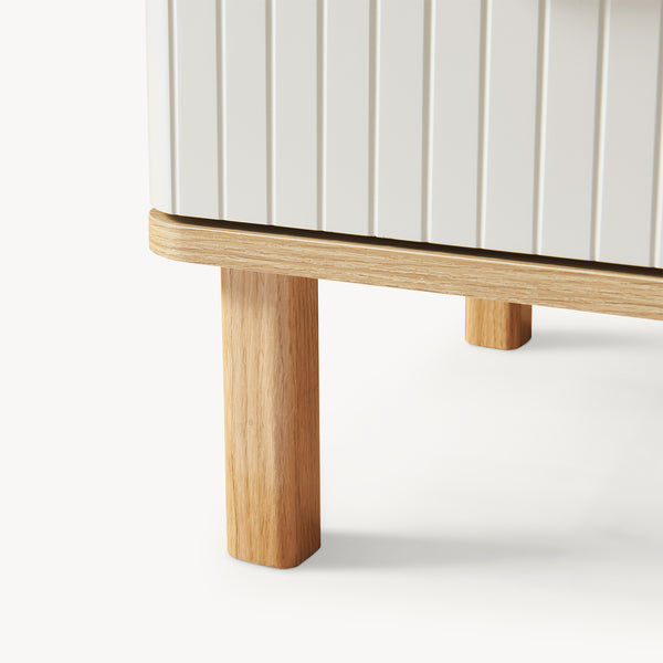 Table de chevet Ferrersp 50 x 40 x 40 cm effet chêne / couleur sable [en.casa] 