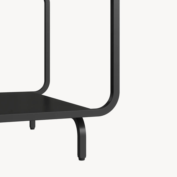 Tavolino da Salotto Færder in Acciaio con Doppio Ripiano 115x50x45 cm Nero opaco [en.casa]