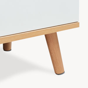 Meuble TV Bordkak 140 x 30 x 45 cm effet chêne blanc [en.casa] 