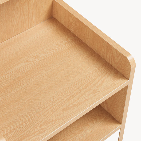 Table de nuit Bordkak avec une étagère 75 x 35 x 30 cm effet chêne / blanc [en.casa]