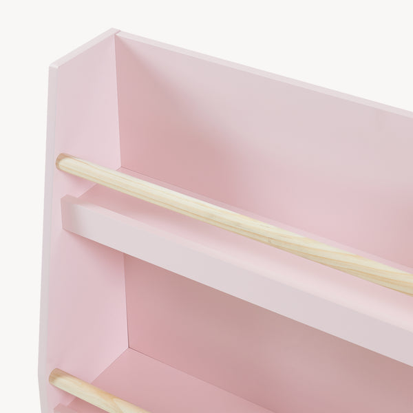 Libreria Virer per Bambini Scaffale Montessori per Cameretta a 3 Scomparti 78 x 60 x 18 cm - Rosa [en.casa]