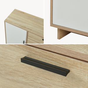 Commode Kenta 100 x 35 x 72 cm effet chêne sonoma blanc [en.casa]