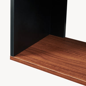 Table d’appoint Trond 80 x 29 x 60 cm noir effet noyer [en.casa]