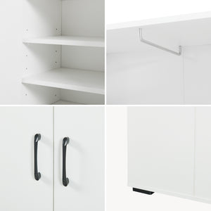 Armoire Chalvefted 175x60x35 cm Blanc [en.casa]