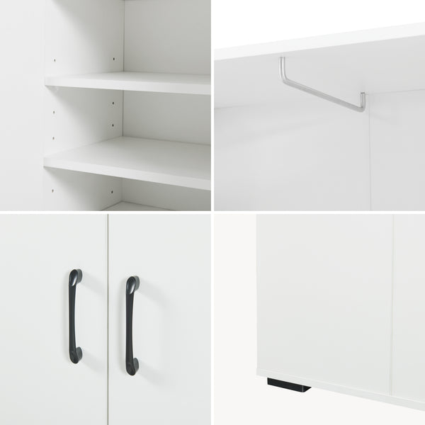 Armoire Chalvefted 175x60x35 cm Blanc [en.casa]