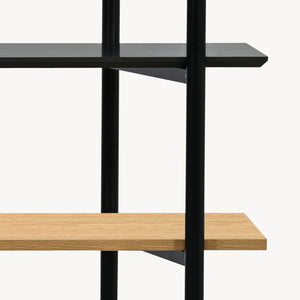 Libreria Kappespoo 124x80x35 cm Nero/effetto quercia [en.casa]