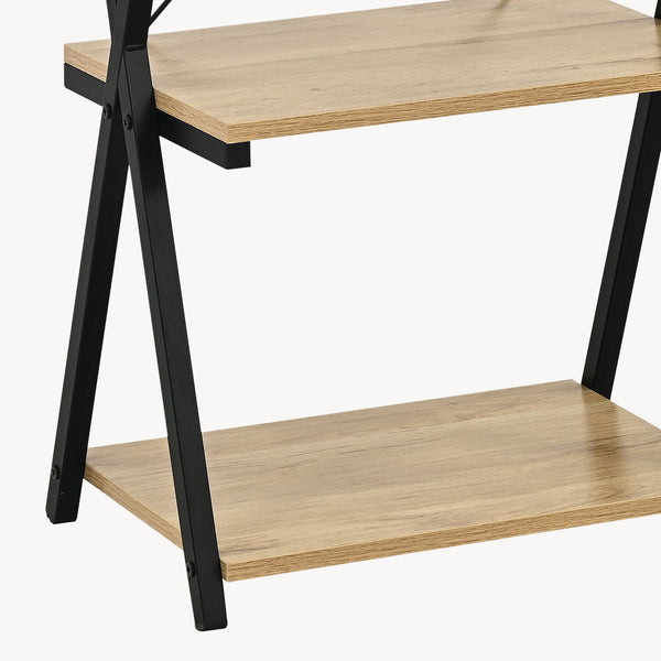 Libreria a colonna Kappespoo 84x50x30 cm Nero/effetto quercia [en.casa]