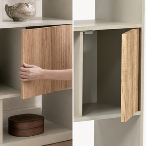 Libreria Karena 112x70x30 cm Bianco crema/effetto quercia [en.casa]