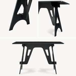 Bureau Bostenenna 120 x 60 x 75 cm noir effet bois veiné [en.casa]