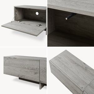 Meuble TV Kapipimso 194 x 31 x 37 cm effet chêne gris [en.casa]