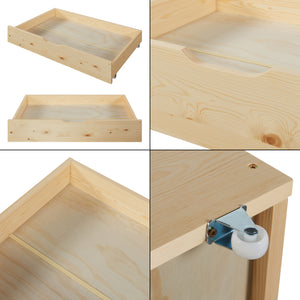 Lit gigogne pour enfant Sonkajärvi avec 2 tiroirs bois de pin 90 x 200 cm naturel [en.casa]