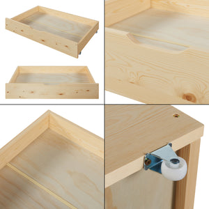 Doppel-Kinderbett Sonkajärvi mit Matratze 90x200cm Natur [en.casa]