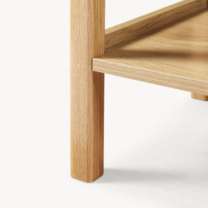 Tavolo a Consolle Ferrersp con 2 Cassetti e Ripiano 100 x 40 x 80 cm - Effetto Rovere / Avena Oatmeal [en.casa]