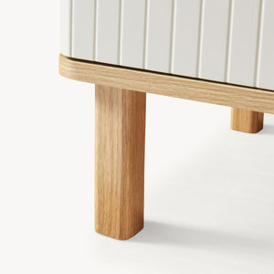 Table de nuit Ferrersp 50 x 40 x 40 cm effet chêne / couleur sable [en.casa] 