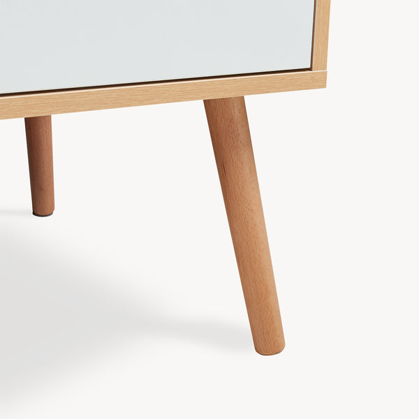 Table basse Bordkak avec tiroir 100 x 48 x 45 cm effet chêne blanc [en.casa]