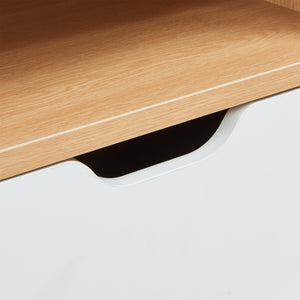 Table de nuit Bordkak avec une étagère 75 x 35 x 30 cm effet chêne / blanc [en.casa]