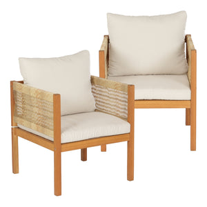 Salon de jardin 4 pièces Cannole bois d'acacia naturel beige casa.pro