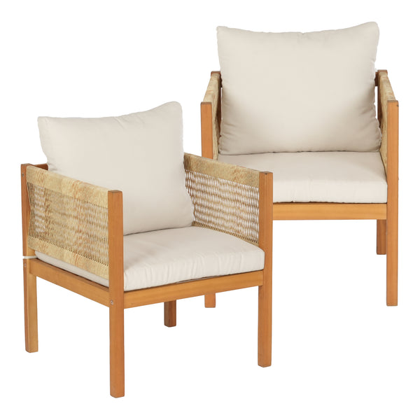 Salon de jardin 4 pièces Cannole bois d'acacia naturel beige casa.pro