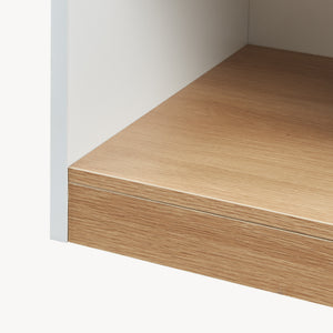 Table de chevet Kuorshare 55 x 42 x 37 cm blanc effet chêne [en.casa]