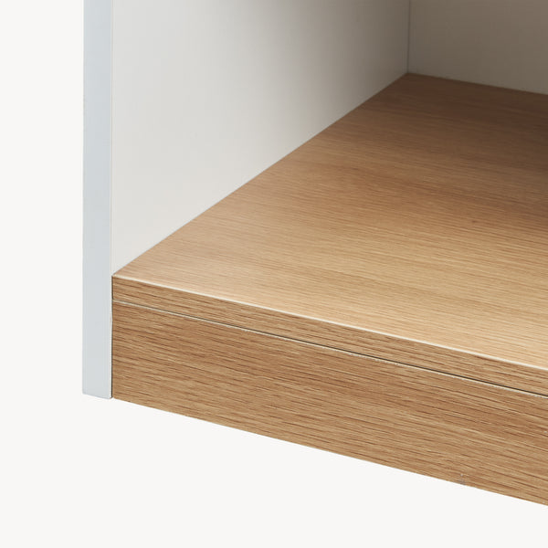 Table de chevet Kuorshare 55 x 42 x 37 cm blanc effet chêne [en.casa]