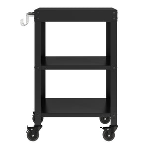 Set Bolognano Mobili da Esterno in Acciaio - Bancone Armadietto e Carrello Portavivande - Nero opaco casa.pro