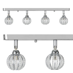 [lux.pro] Lampada da soffitto Diametro: 49cm 4 attacchi G9 con 4 sfere di cristalli artificiali Moderna lampada da soffitto Lampada d'effetto