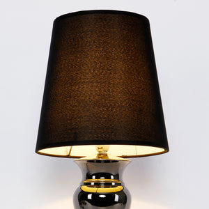 Lampada da Comodino con Paralume a Tronco di Cono Alto - Nero lux.pro 