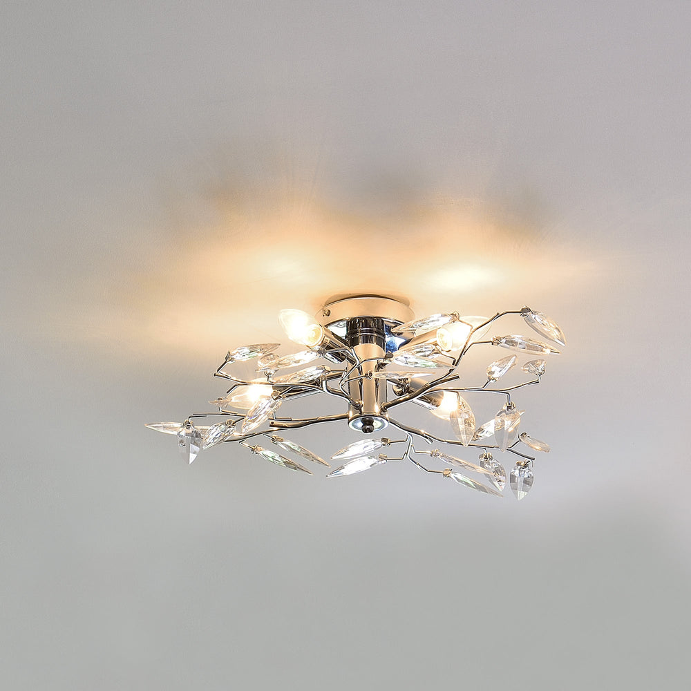 Plafoniera Kira 4x E14 Ø 47,5 x 15 cm cromato/argento lux.pro - premiumXL