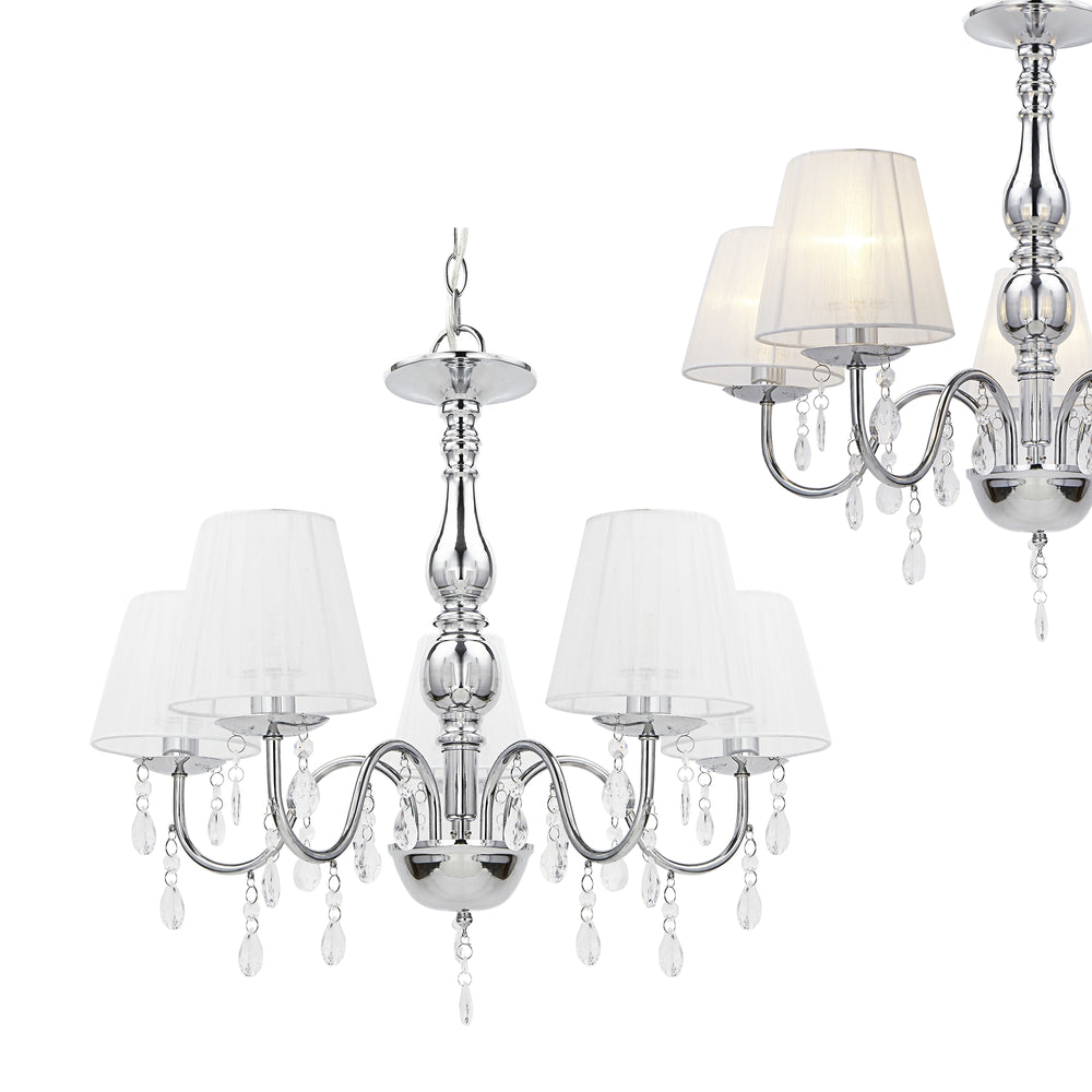 Lampadario Isabell 5 luci cromato lux.pro - premiumXL