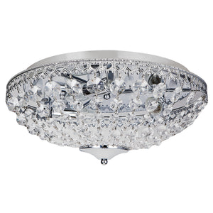 Plafonnier en Cristal Synthétique Métal Diamètre 40 cm Chrome [lux.pro]