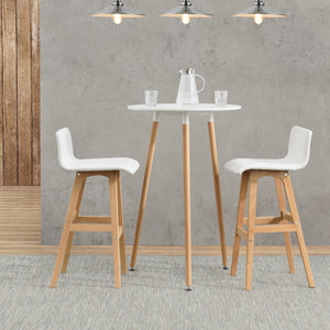 [en.casa] Bancone bar / tavolo da bar / bancone / bianco (ø70cm)) - design tondo