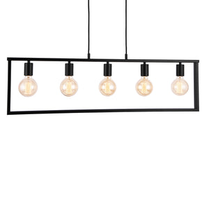 Hängeleuchte Metall Schwarz Deckenleuchte Leuchte 5-flammig Design [lux.pro]