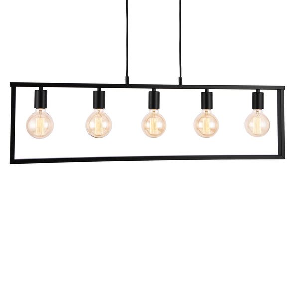 Hängeleuchte Metall Schwarz Deckenleuchte Leuchte 5-flammig Design [lux.pro]